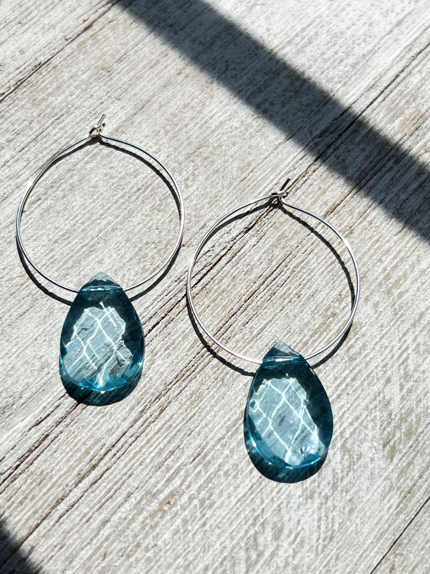 Aqua Teardrop Earrings