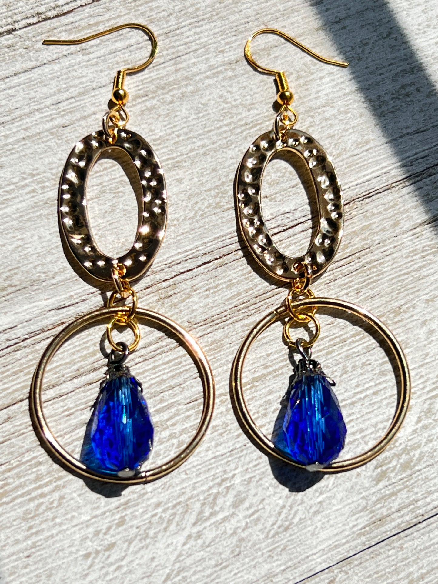 Golden Sapphire Drop Earrings