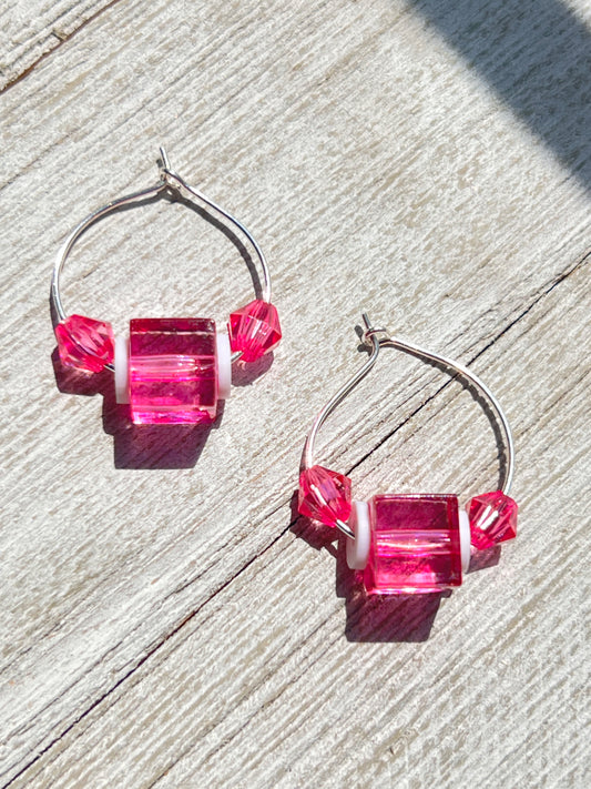 Pink Delight Hoop Earrings