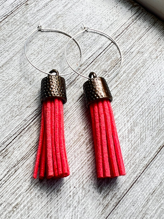 Tangerine Tassel Earrings