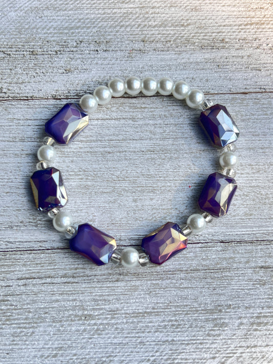 Purple Elegance Pearl Bracelet