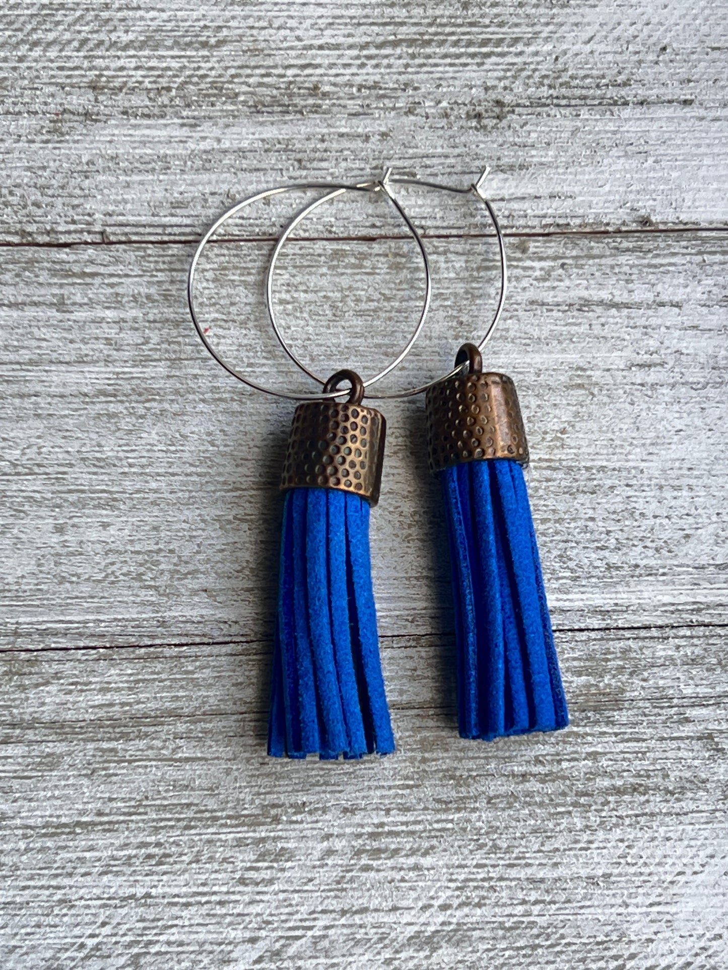 Blue Tassel Earrings