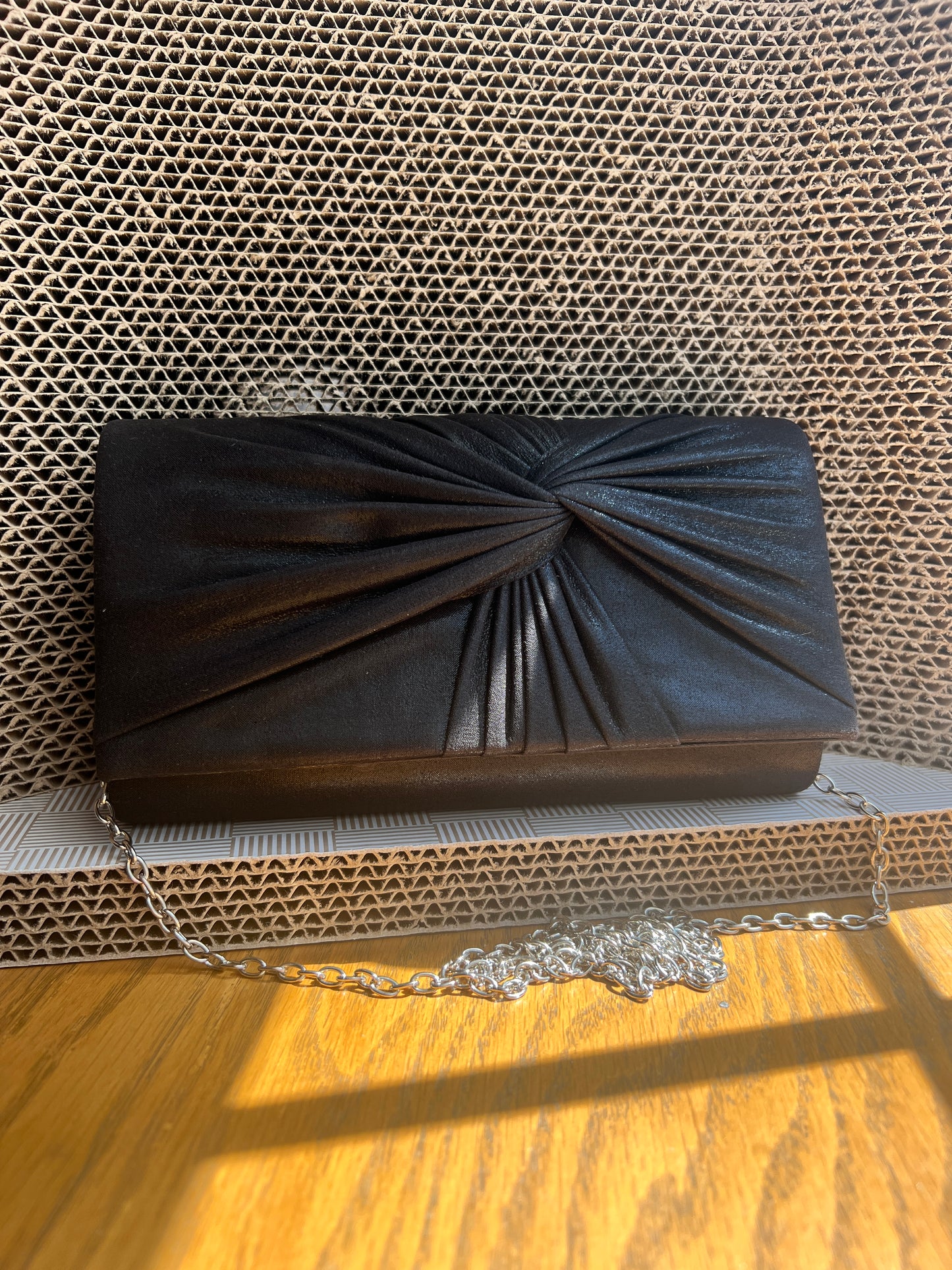 Black Pleated Clutch