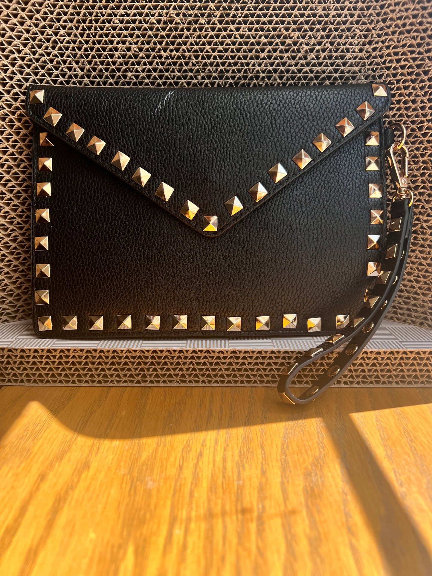 Black Studded Glam Clutch