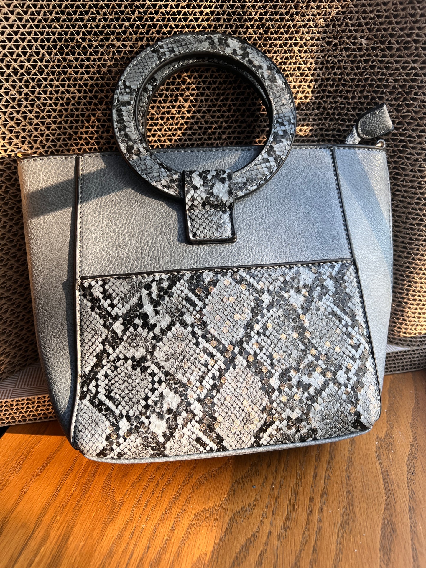 Grey Snakeskin Handbag